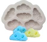 Molde Forma Silicone Sabonete Mini Nuvem Chuva De Amor 6 Cav - Decore Artesanatos SP