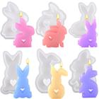 Moldes de silicone RUIYDZ Easter Rabbit Bunny Candle Making 6 unidades