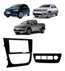 Moldura 2 Din VW Gol/Voyage/Saveiro G5 Suporte C/ 4 Botões Preto Fosco (Japonês/Chinês) - (4283)