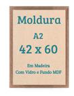 Moldura 42x60 A2 ou 60x42 Para Quadro Poster Foto C/Vidro Madeira