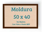 Moldura 50x40 Decorativa Para Foto Poster Quadro Com Vidro