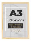 Moldura A3 Quadro 30x42 C/ Vidro Diploma Fotos Poster - Mileno