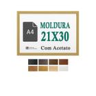 Moldura Cru 21X30 Cm Para A4 Impresso Diploma Quadro Acetato