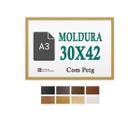 Moldura Cru 30X42 Cm Para A3 Impresso Arte Quadro Petg