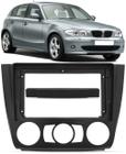 Moldura De Painel 2 Din 9" Polegadas BMW Serie 1 118i 120i 130i Ar Manual - Preto 2007 à 2011