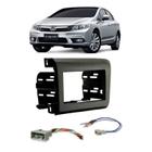 Moldura De Painel 2 Din Honda New Civic 2012 2013 2014 2015 2016 + Chicote Ligação e Adaptador de Antena - Autoplast