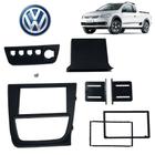 Moldura de Painel 2 Din Volkswagen Saveiro G6 2016 Preto