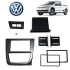 Moldura de Painel Volkswagen Saveiro G5 2012 Prata 2 Din