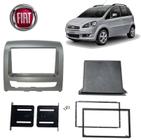 Moldura de Rádio Fiat Idea 2012a2016 Cinza 1e2 Din