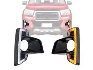 Moldura farol auxiliar hilux 19/20 c/led drl luz diurna e pisca - TOYOTA