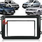 Moldura Painel 2 Din Central Multimidia Dvd Mp5 Preta Volkswagen Vw Gol Voyage Saveiro G8