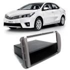 Moldura Painel DVD 2Din 1Din Novo Corolla 2015 Cinza