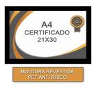 Moldura Para Quadro Certificado Com Vidro A4 21X30 - Preto