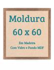 Moldura Quadro 60x60 Foto Impressão Fotografia Com Vidro