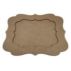 Moldura Retangular Ondulada Em Mdf - 27,5X21Cm