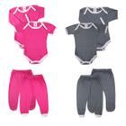 Moletinho Roupas Bebe Body Mijao Kit 4 Pcs Enxoval