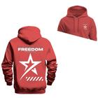 Moletom Algodão Canguru Inverno Premium Estampado Freedon Frente Costas