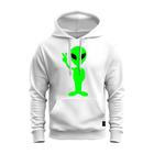 Moletom Alien Verde Blusa De Frio Com Capuz Tecido Macio