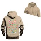 Moletom Blusa De Frio Com Capuz Varias Cores Urso Florido Frente e Costas