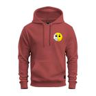 Moletom Blusa De Frio Unissex Algodão Confortável Com Bolso E Capuz Emoji Metade Peito_x000D_