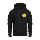 Moletom Blusa De Frio Unissex Algodão Confortável Com Bolso E Capuz Emoji Metade Peito_x000D_