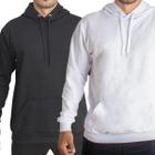 Moletom Blusa De Frio Unissex Casaco Blusão Branco E Preto Kit 2 Peças