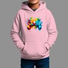 Moletom Canguru Infantil Basico Masculino Streetwear Casual Confortável Inverno Blusa De Frio Control Aqua