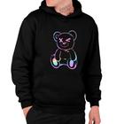 Moletom Com Capuz Estampado Urso Colorido Sentado RGB Emoji