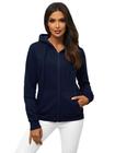 Moletom Com Ziper Franelado Feminino Blusa De Frio Canguru Com Capus