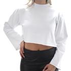 Moletom Cropped Blusa Feminina Blusinha Manga Longa Look Casual Leve Estilo E Conforto Moda Meninas