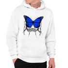 Moletom Estilo Canguru Butterfly Borboleta Azul Gótico Punk