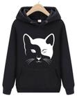 Moletom feminino cat gatinho blusa gatinha com capuz