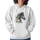 Moletom Feminino Cavalo e Flores - Foca na Moda