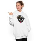 Moletom feminino estampado ganguru flanelado com capuz urso bone bolado