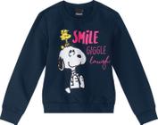 Moletom Flanelado Infantil Snoopy Azul Marinho - Malwee