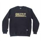 Moletom Grizzly Og Stamp Crewneck Careca - Preto e Dourado