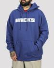Moletom Hocks Canguru Fechado Promo Logo Letter - Marinho