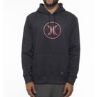 Moletom Hurley Canguru Circle Icon Oversize W23 Preto Mescla