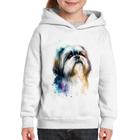 Moletom Infantil Cachorro Shih Tzu Watercolor - Foca na Moda