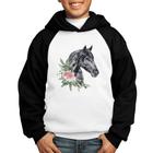 Moletom Infantil Cavalo e Flores - Foca na Moda