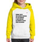 Moletom Infantil Durmo tanto que acordo cansada - Foca na Moda