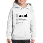 Moletom Infantil I want... - Foca na Moda