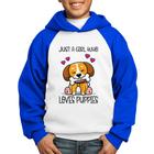 Moletom Infantil Just A Girl Who Loves Puppies - Foca na Moda