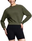 Moletom ISEEGZ Modal Soft Cropped para mulheres verde militar XL