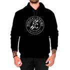 Moletom Masculino Blusa Casaco Capuz Careca Estampado Preto/Cinza M