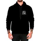 Moletom Masculino Blusa Casaco Capuz Careca Estampado Preto G