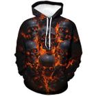 Moletom masculino com capuz TiwbSki Novelty Skull Print laranja tamanho S