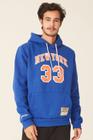 Moletom Mitchell & Ness Fechado Com Capuz New York Knicks Patrick Ewing Azul