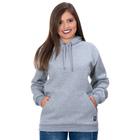 Moletom Moleton blusa de frio Canguru Feminino cinza casaco blusão