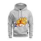 Moletom Premium Algodão Unissex Blusa De Frio Bolso e Capuz Goku Mega Saiajim